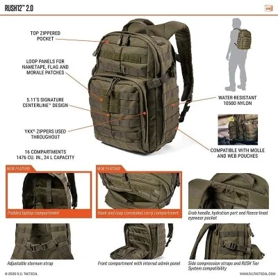 Sac à dos RUSH 12 2.0 Double Tap