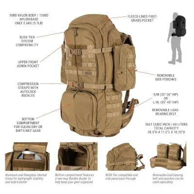Sac à dos modulaire RUSH 100, 60 litres KANGAROO