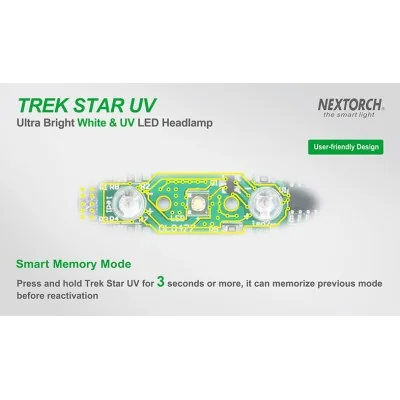 Lampe Frontale Trek Star UV- White & UV LED - 140 lm