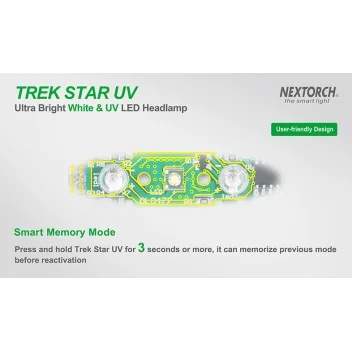 Lampe Frontale Trek Star UV- White & UV LED - 140 lm