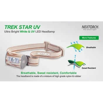 Lampe Frontale Trek Star UV- White & UV LED - 140 lm