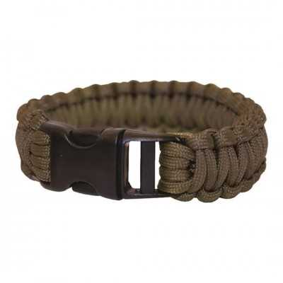 Bracelet de survie en Paracorde boucle plastique BCB 72 COYOTE BROWN