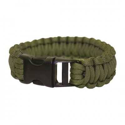 Bracelet de survie en Paracorde boucle plastique BCB 03 OLIVE GREEN