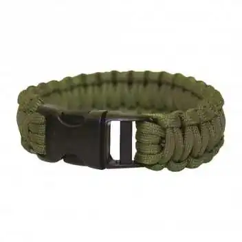 Bracelet de survie en Paracorde boucle plastique BCB 03 OLIVE GREEN