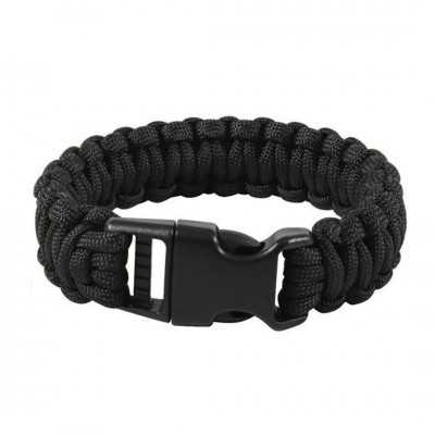 Bracelet de survie en Paracorde boucle plastique BCB 019 NOIR