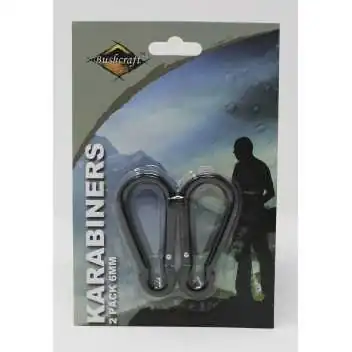 Mousqueton métallique clip rapide 6cm Lot de 2 pièces BCB