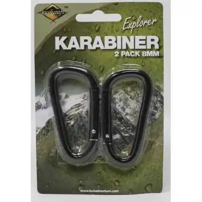 Mousqueton métallique clip rapide 8cm Lot de 2 pièces BCB
