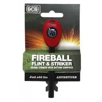 Pierre à feu avec boussole intégrée et grattoir 11cm BCB