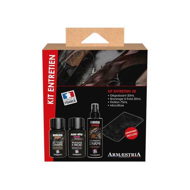 KIT Entretien 50 DGREASE+BLACK METAL+FINISH+ARMEFIBRE FINISH LUBRIFIANT NOURISSANT 75ML ARMÆSTRIA
