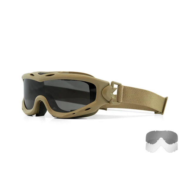 Masque balistique Wiley X SPEAR Tan - Lentilles fumé/incolore