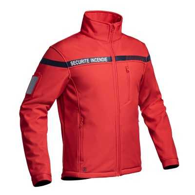 Veste softshell Sécu-One sécurité incedie rouge