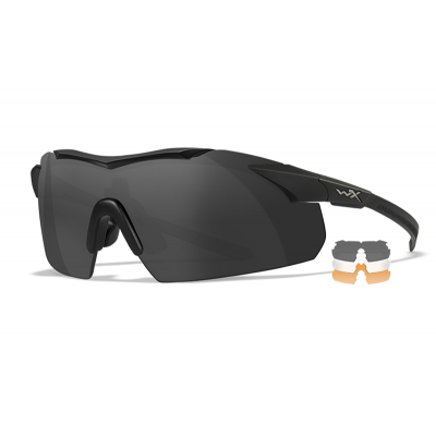 Lunettes Balistiques WX VAPOR 2,5 Comm. Noir écrans fumé/incolore/orange