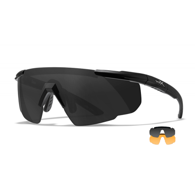 Lunettes de protection balistiques Saber Adv. Noir  écrans fumé/orange