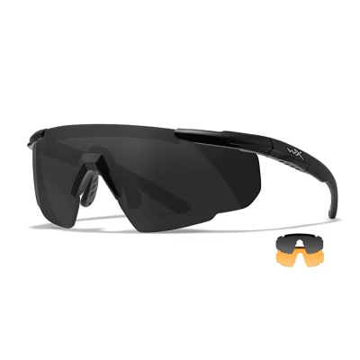 Lunettes de protection balistiques Saber Adv. Noir écrans fumé/orange