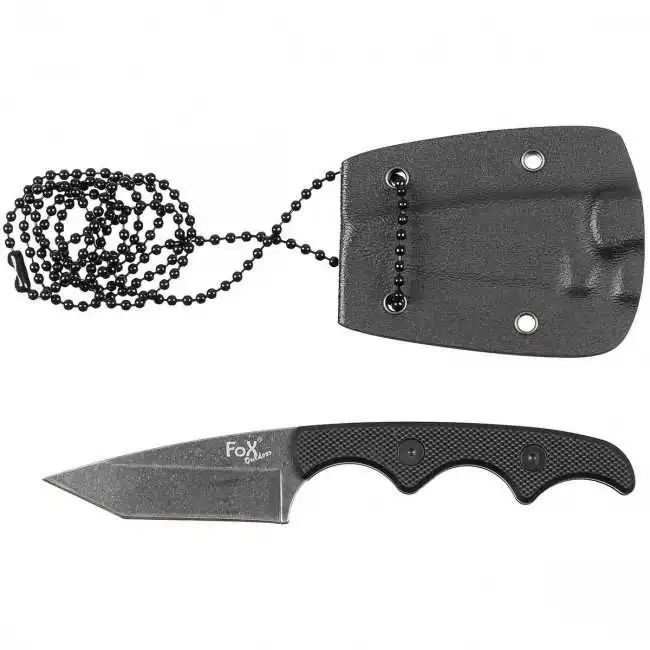 Couteau FOX Neck II Stone avec fourreau & chaîne