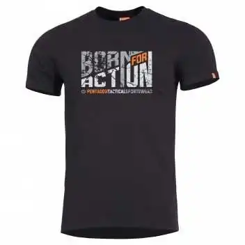 T-shirt AGERON BORN FOR ACTION 01 - Noir
