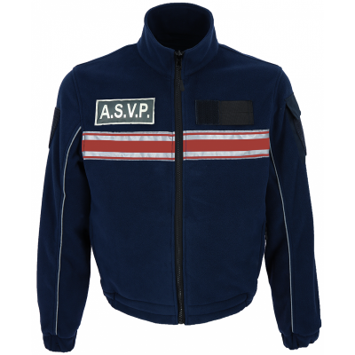 VESTE POLAIRE ZIP POLAR A S V P BANDE BORDEAUX- FIN DE SERIE -
