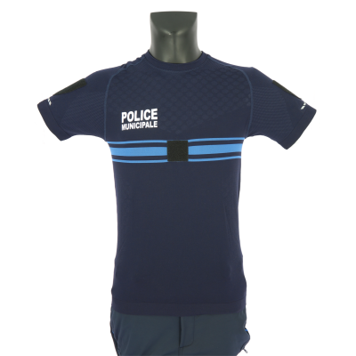 T-SHIRT PM AIRFLOW SANS COUTURES BLEU BANDE GITANE MC