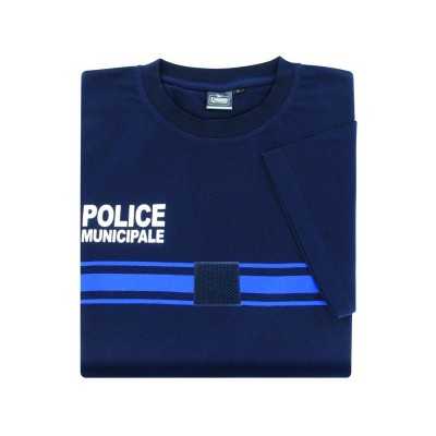 T-SHIRT PM COTON BLEU BANDE GITANE MC