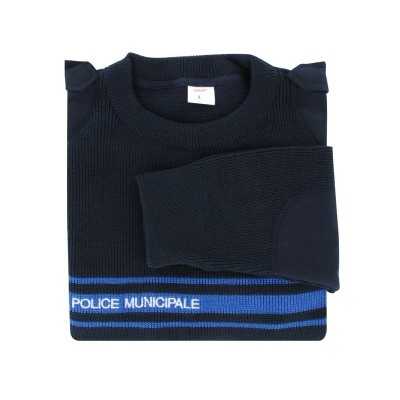 PULL HIVER POLICE MUNICIPALE 50 LAINE 50 ACRYLIQUE COL ROND
