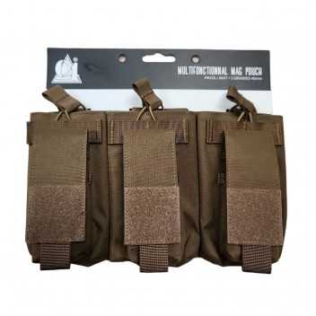 Poche 3 Chargeur côte à côte HK416 / AK47 + 3 grandes 40mm 03 - Coyote Brown