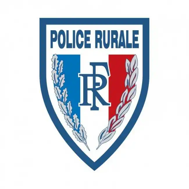 Ecusson plastifié en relief 65 x 90 mm Police Rurale