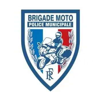 Ecusson plastifié en relief 65 x 90 mm Police Municipale Brigade Moto