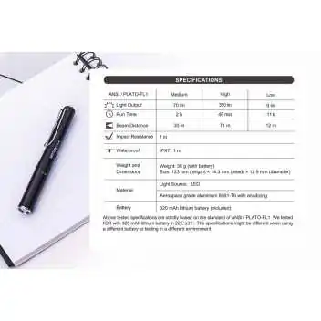 Lampe Tactical Pen K3R Rechargeable USB-C - 350 lumens NEXTORCH by ADAROM