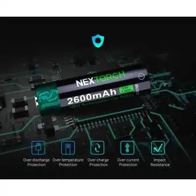 Batterie Rechargeable 18650 Li-Ion 3.7V 2600 mAh Nextorch