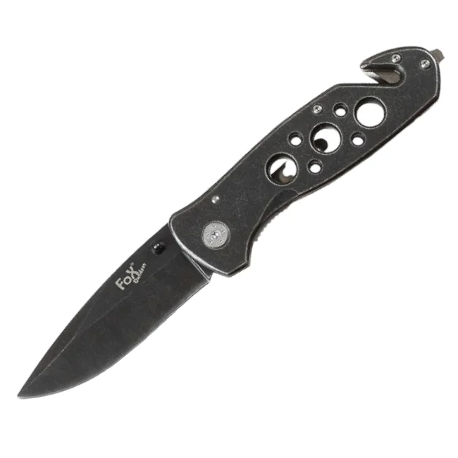 Couteau pliant FOX – Lame 8,5 cm, Brise-vitre et Coupe-ceinture