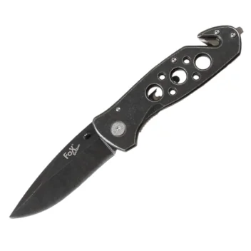 Couteau Pliante Lame 8.5cm Brise-vitre + Coupe ceinture FOX