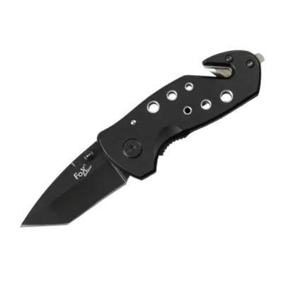 Couteau Pliante Lame 5.5cm Brise-vitre + Coupe ceinture FOX