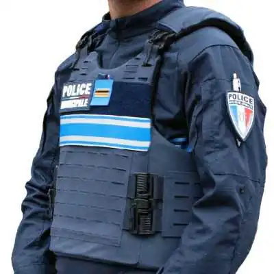 Gilet Parre Balles Quick Release Laser Cut IIIA Full Tactical PM Bleu Marin LPSA by ADAROM