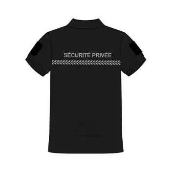 Polo manches courtes sécurité privée Noir GK SAFETEK