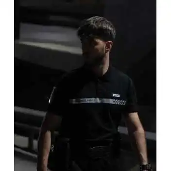 Polo manches courtes sécurité privée Noir GK SAFETEK
