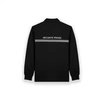 Polo manches longues sécurité privée Noir GK SAFETEK
