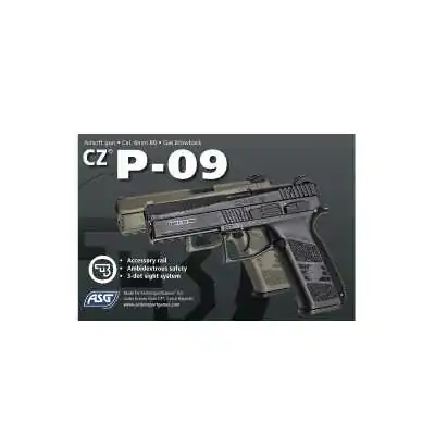 ASG-18137 Réplique pistolet 6mm CZ P09 gaz 0.8 joules blowback Tan ASG by ADAROM