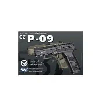 ASG-18137 Réplique pistolet 6mm CZ P09 gaz 0.8 joules blowback Tan ASG by ADAROM