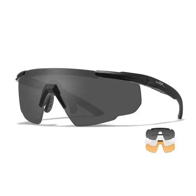 WLX-308N Lunettes protection balistiques Saber Adv. Noir écrans fumé/incolore/orange by ADAROM