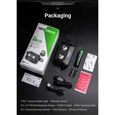 NEX-P21 Lampe de Bouclier P21 3000 Lumens Nextorch by ADAROM