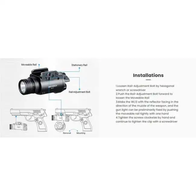 Lampe Tactique Arme à Feu Nextorch WL60 700Lumens Laser Vert Rail Picatinny 00 01 Lampe Tactique Arme à Feu Nextorch WL60 700Lumens Laser Vert Rail Picatinny 00 01