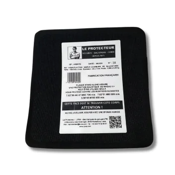 LP-01BALPLA17029 Plaque balistique latérale simple courbure niveau III+ 0.55KG 150X150MM by ADAROM