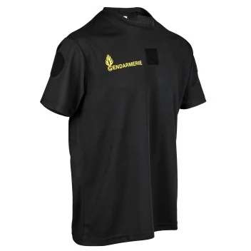 T-shirt gendarmerie Cooldry OPEX marquage jaune/mobil 019 NOIR by ADAROM