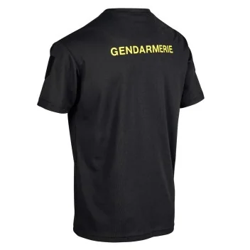 T-shirt gendarmerie Cooldry OPEX marquage jaune/mobil 019 NOIR by ADAROM