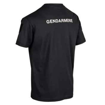 T-shirt Gendarmerie Cooldry OPEX marquage blanc/depart 019 NOIR