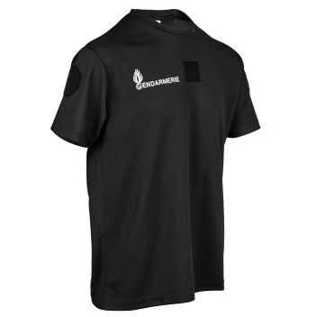 T-shirt Gendarmerie Cooldry OPEX marquage blanc/depart 019 NOIR