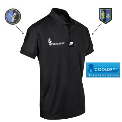 Polo Gendarmerie Cooldry OPEX 019 NOIR by ADAROM