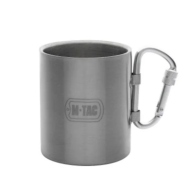 Mug isotherme en acier avec mousqueton 280ml M-tac