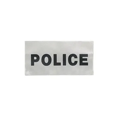 Bande rétro-réfléchissante 12X6 CM POLICE Argent/Noir GK Pro