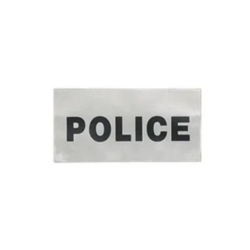 Bande rétro-réfléchissante 12X6 CM POLICE Argent/Noir GK Pro